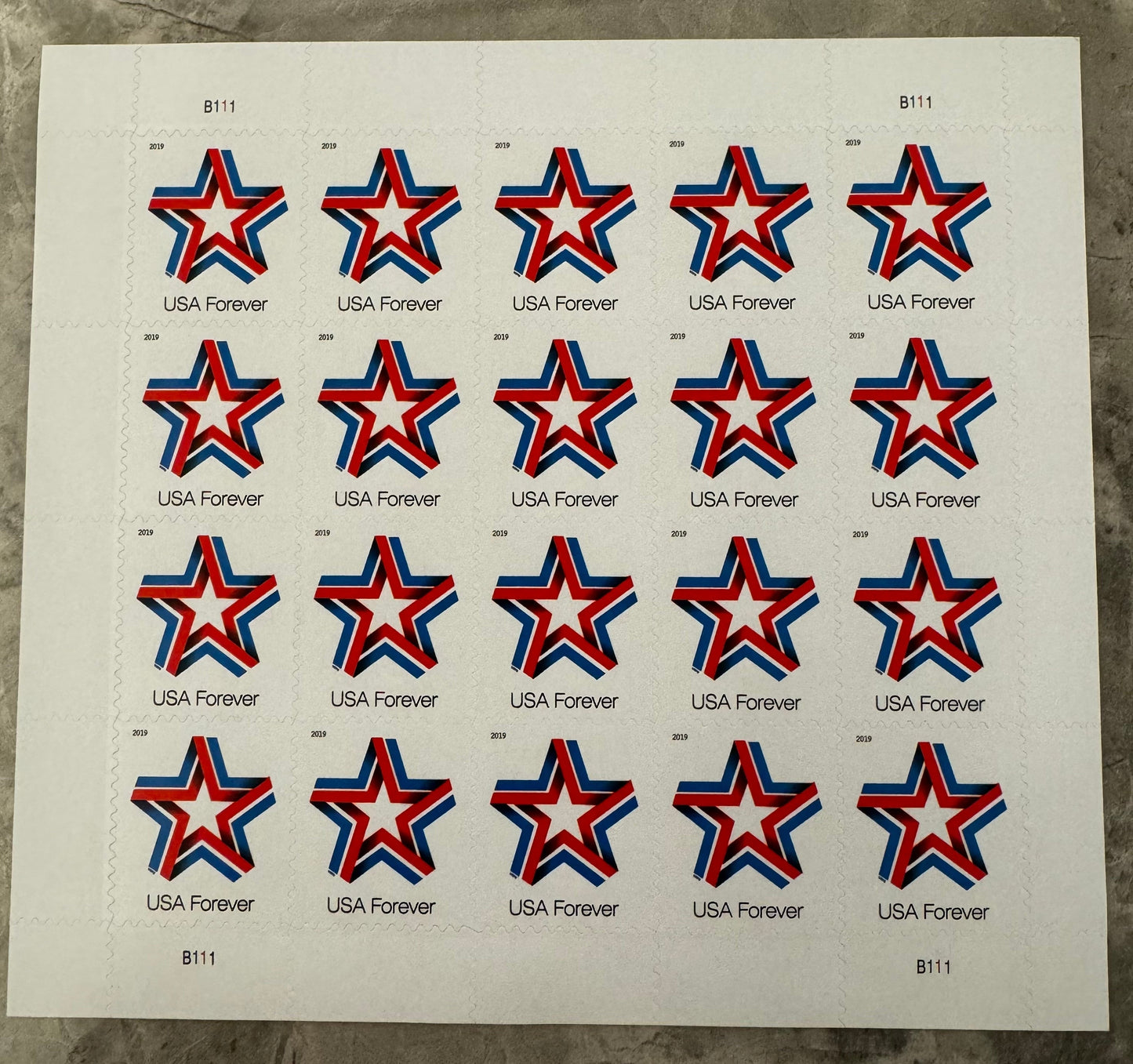 Patriotic Star Ribbon Forever First Class Postage Stamps