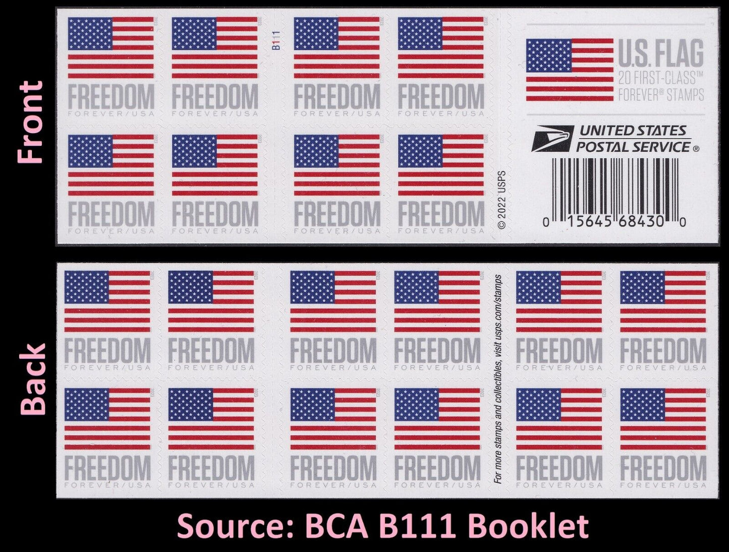US Flags / Freedom Booklets Rolls Forever First Class Postage Stamps (2023)