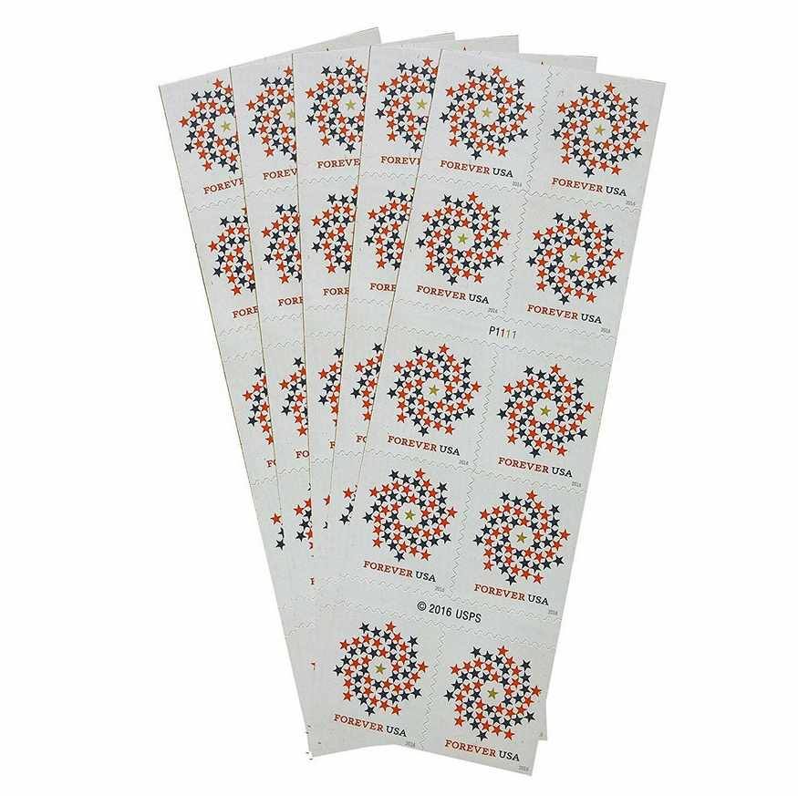 Patriotic Spiral Forever First Class Postage Stamps (2016)