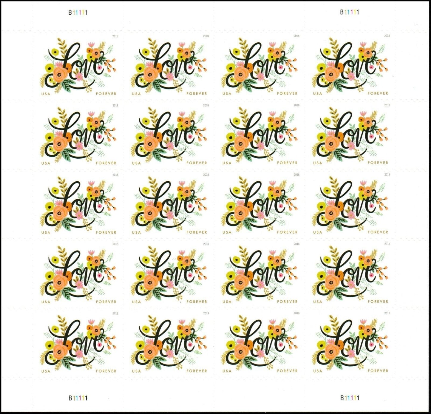 Love Flourishes Forever First Class Postage Stamps