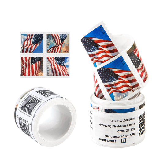 US Flags Booklets / Rolls Forever First Class Postage Stamps (2024)