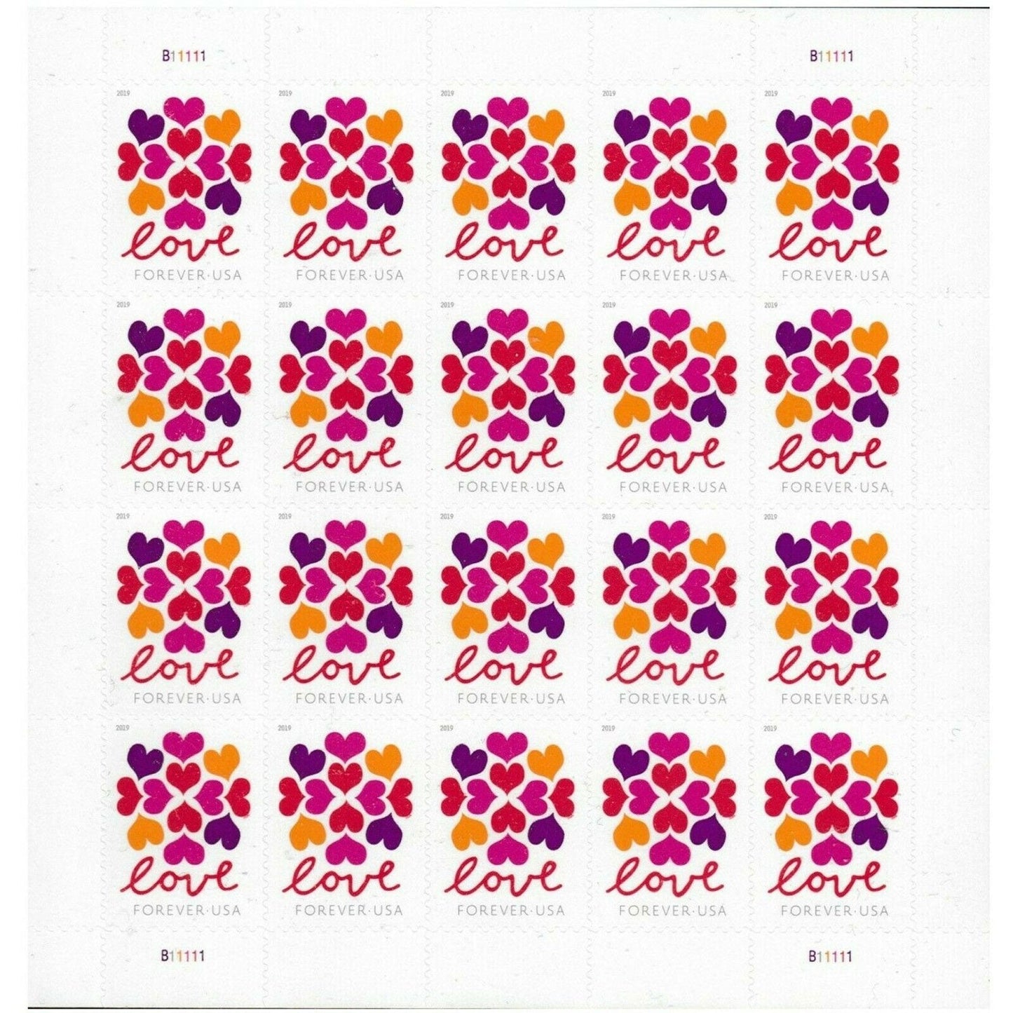 Love Hearts Blossom Forever First Class Postage Stamps (2019)