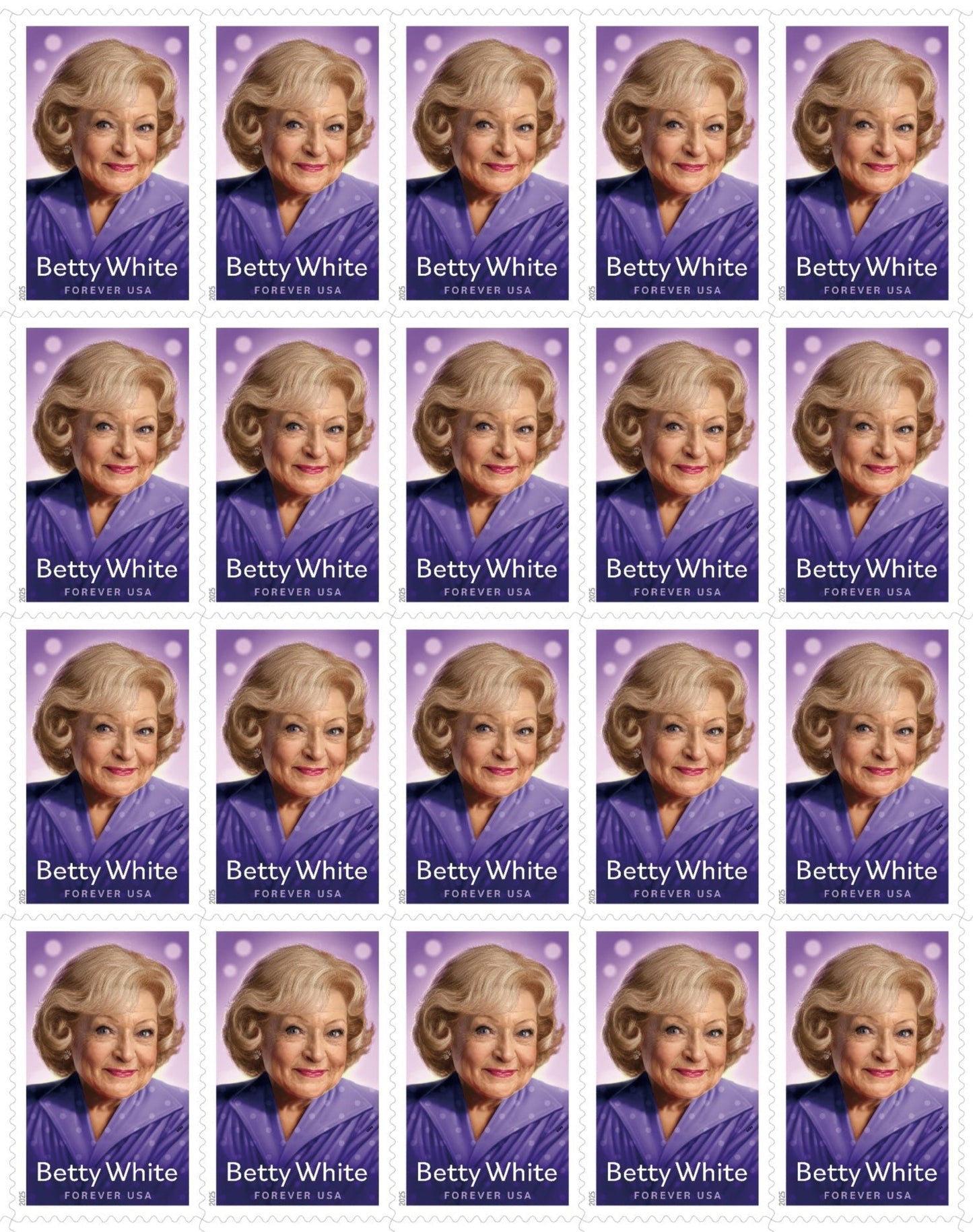 Betty White First Class Forever Postage Stamps